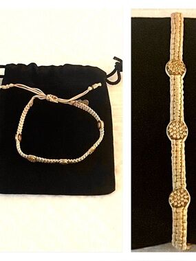 TAI Jewelry Macramé Bracelet with Gold Crystals!